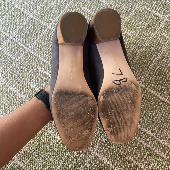 Gray Ankle Strap Block Heel Shoes Size 8.5 - Picture 9 of 9